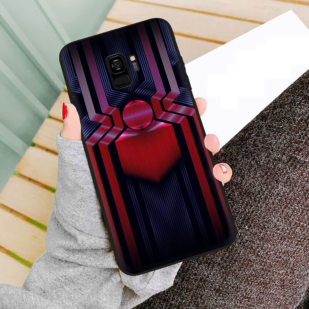 Marvel Superhero Spider-Man Soft Black TPU Silicone Phone Case for Samusng Galaxy S10 S10e S10 Plus S10 Lite Anti-fall Back Cover