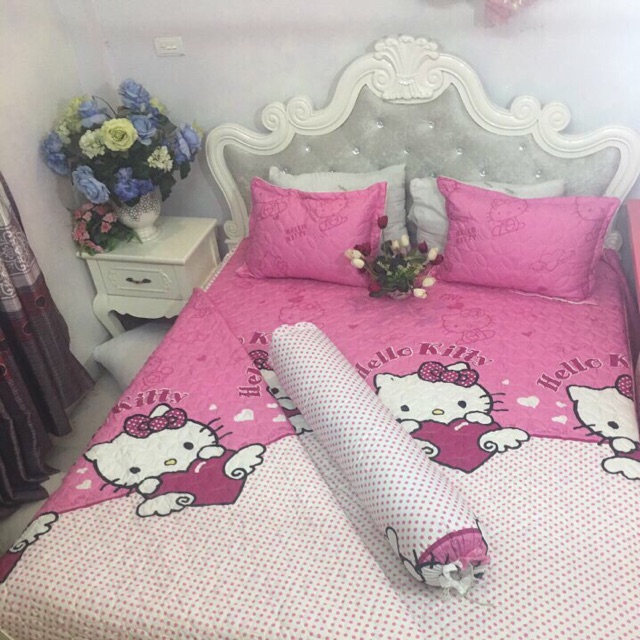 Sét chăn ga gối poly trần bông