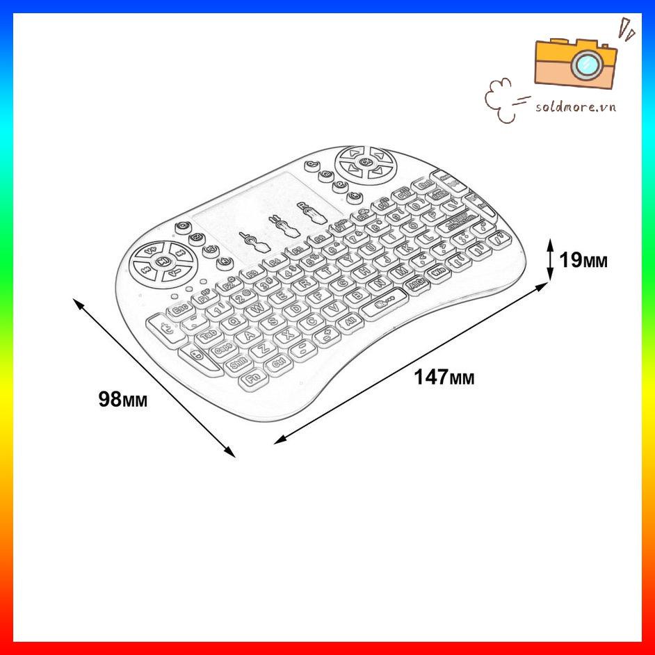 Bàn Phím Không Dây Mini Tích Hợp Chuột Cảm Ứng 3 Màu Sắc 2.4ghz