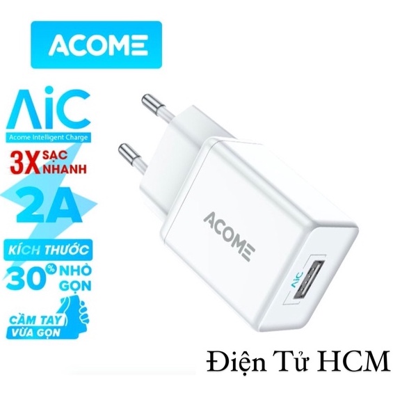 Cốc Sạc Nhanh 10W ACOME AC04 - BẢO HÀNH 12 THÁNG 1 ĐỔI 1