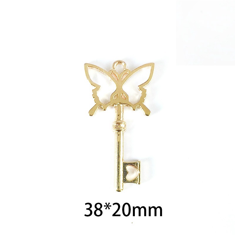 Set 2 Móc Khóa Khung Kim Loại Hình Chìa Khóa/Mặt Trăng/Ngôi Sao Độc Đáo