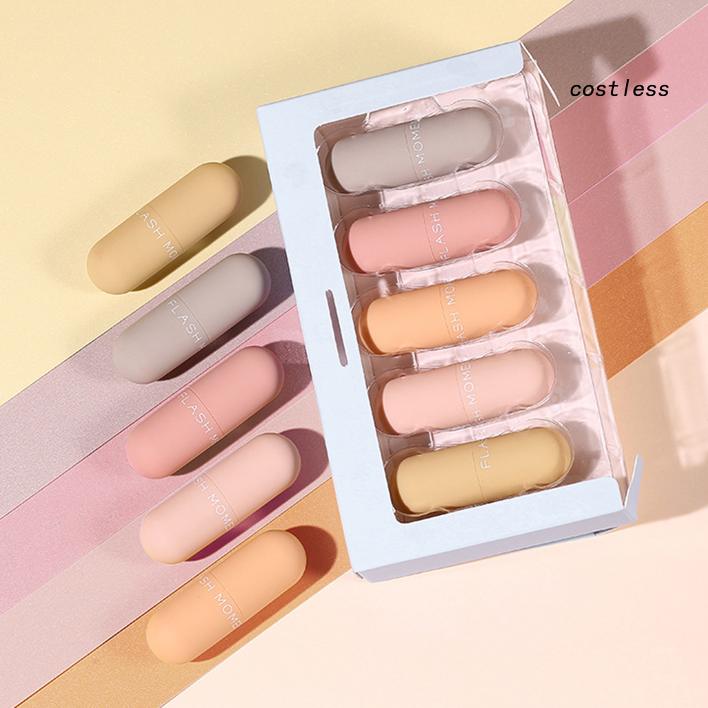 (Hàng Mới Về) Set 5 Son Môi Thiết Kế Hình Viên Thuốc Dưỡng Ẩm Chống Thấm Nước Lâu Trôi | BigBuy360 - bigbuy360.vn
