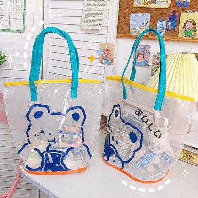 Hoạt Hình Túi Xách Trong Suốt In Hình Hoạt Họa Đơn Giản