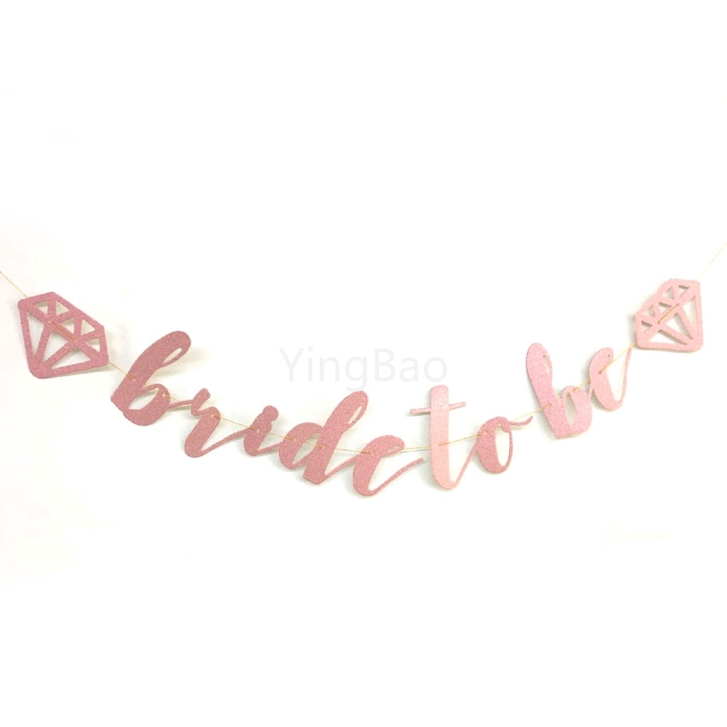 1 Bộ Cờ Chữ Bride to be banner Miss to Mrs Màu Vàng Hồng Trang Trí Tiệc Độc Đáo