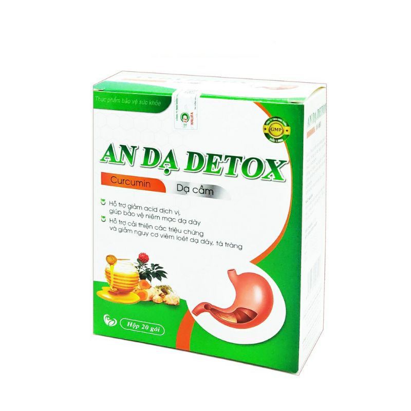 AN DẠ DETOX - Hộp 20 gói hỗ trợ dạ dày