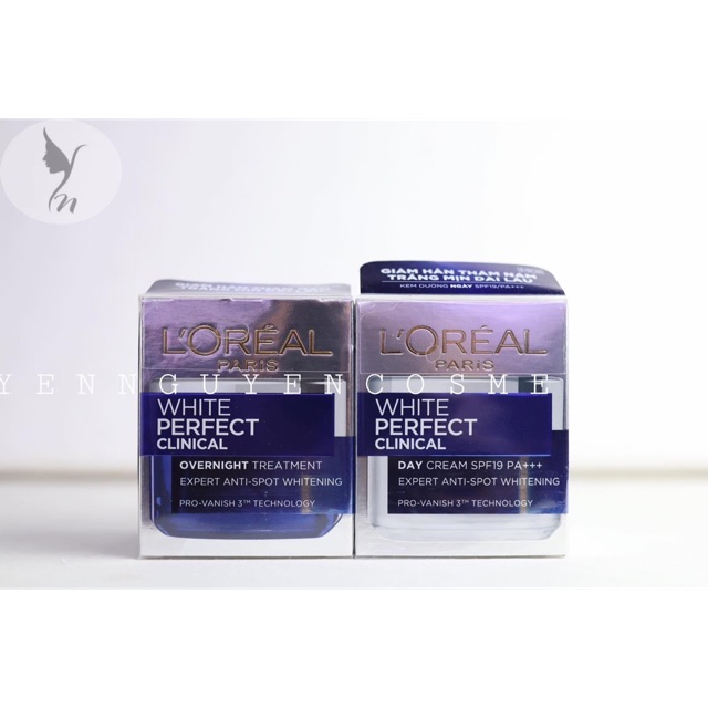 Bộ Đôi Kem Dưỡng Trắng Mịn &amp; Bảo Vệ Da Toàn Diện Ngày Và Đêm White Perfect Clinical L'oreal