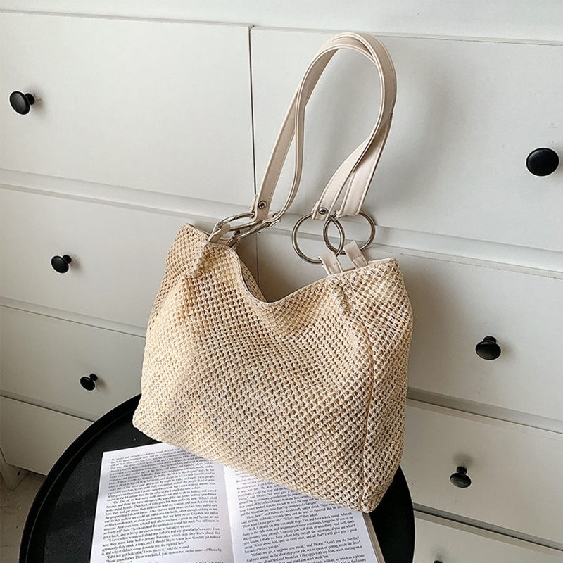 Túi Xách Đan Rơm Thời Trang Đơn Giản Cho Nữ