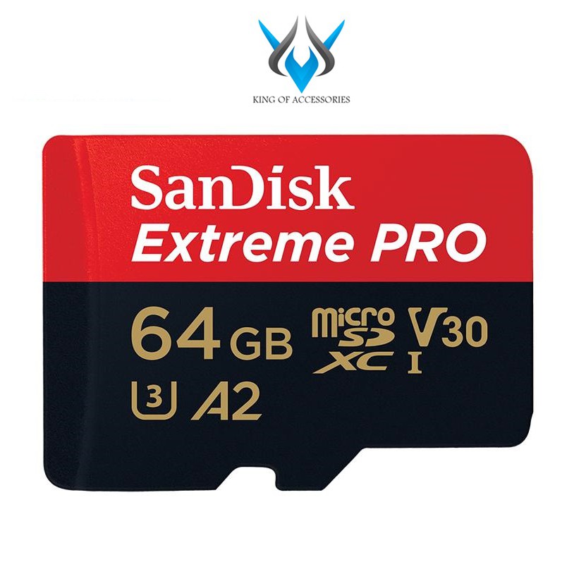 Thẻ Nhớ MicroSDXC SanDisk Extreme Pro V30 U3 4K A2 64GB R170MB/s W90MB/s (Đen đỏ)