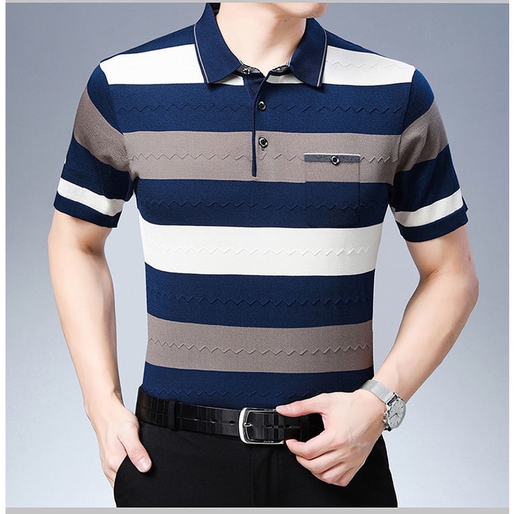 Áo Thun Polo Tay Ngắn Plus Size Cho Nam