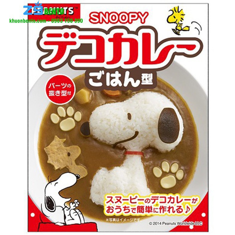 BỘ KHUÔN ÉP CƠM SNOOPY KÈM TẤM CẮT TRANG TRÍ - Cao cấp