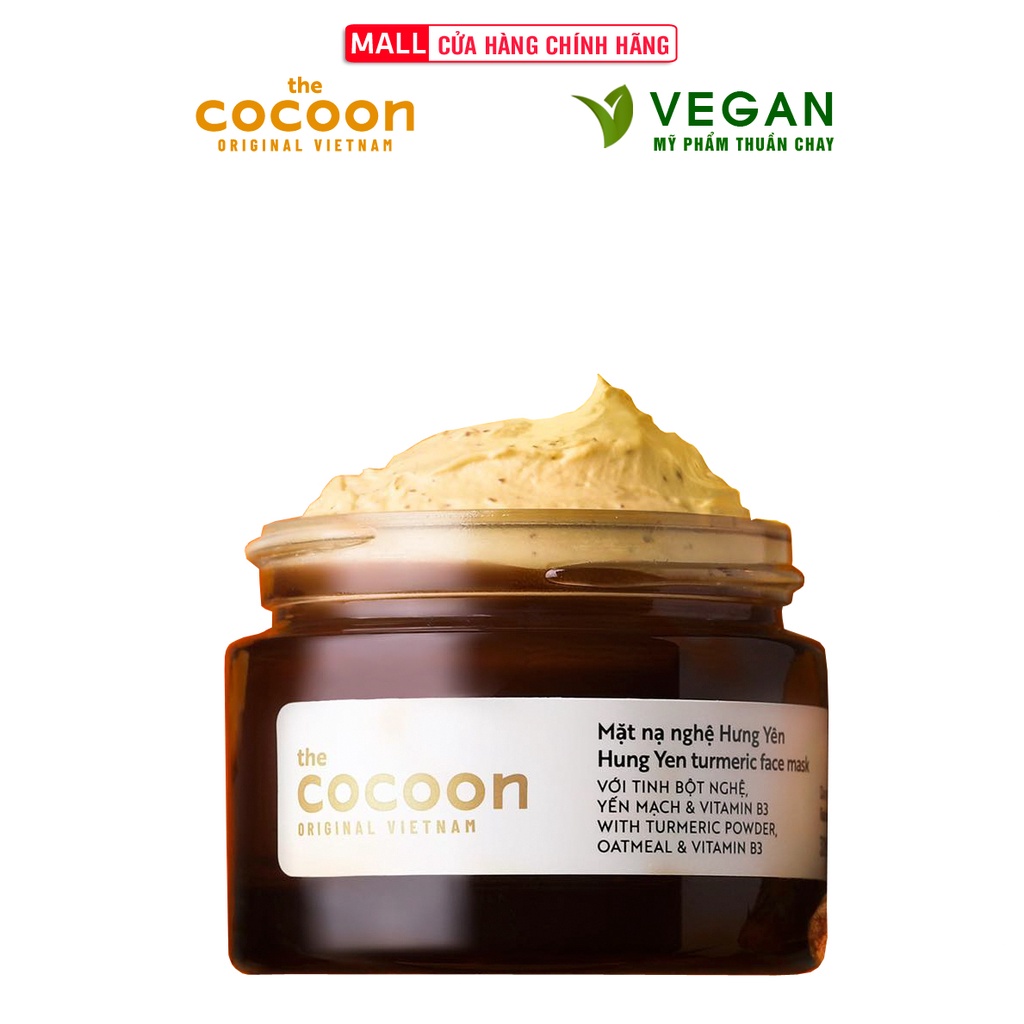 Mặt nạ nghệ Hưng Yên cocoon 30ml (Turmeric face mask) đều màu, giảm thâm thuần chay