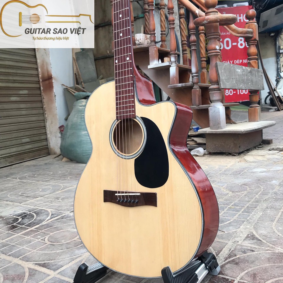 Đàn guitar Việt Nam,Guitar cho người mới chơi,Guitar E-75SV mặt gỗ thông nguyên tấm giá hủy diệt toàn quốc