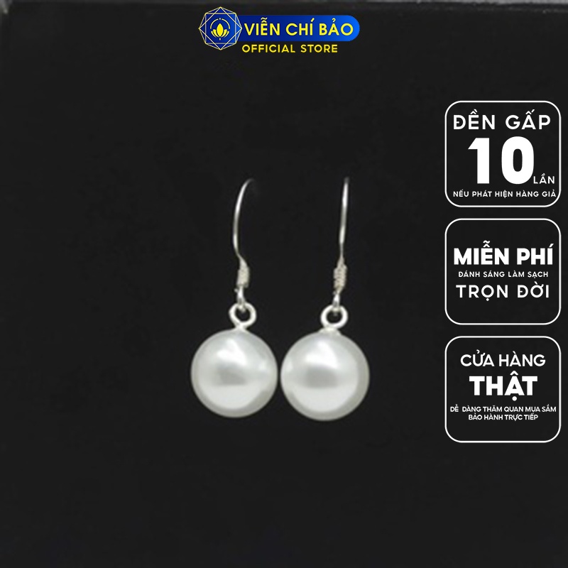 Bông tai bạc nữ quả cầu dạng móc câu chất liệu bạc 925 thời trang phụ kiện trang sức nữ Viễn Chí Bảo B400488