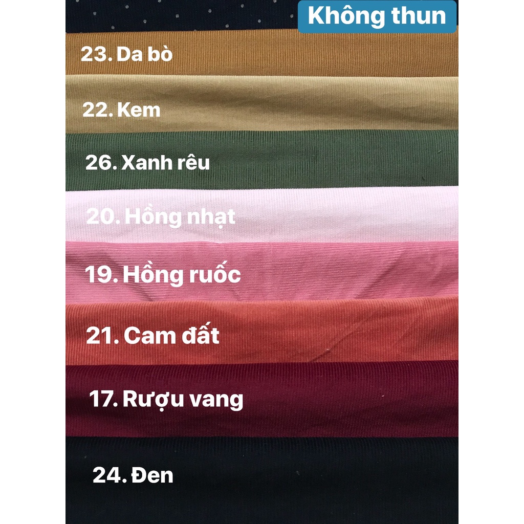 Vải nhung tăm nhỏ, 100% cotton, Vải mỏng mát, Không co giãn, Bền màu ✅ Nhung tăm may áo sơ mi, đồ trẻ em