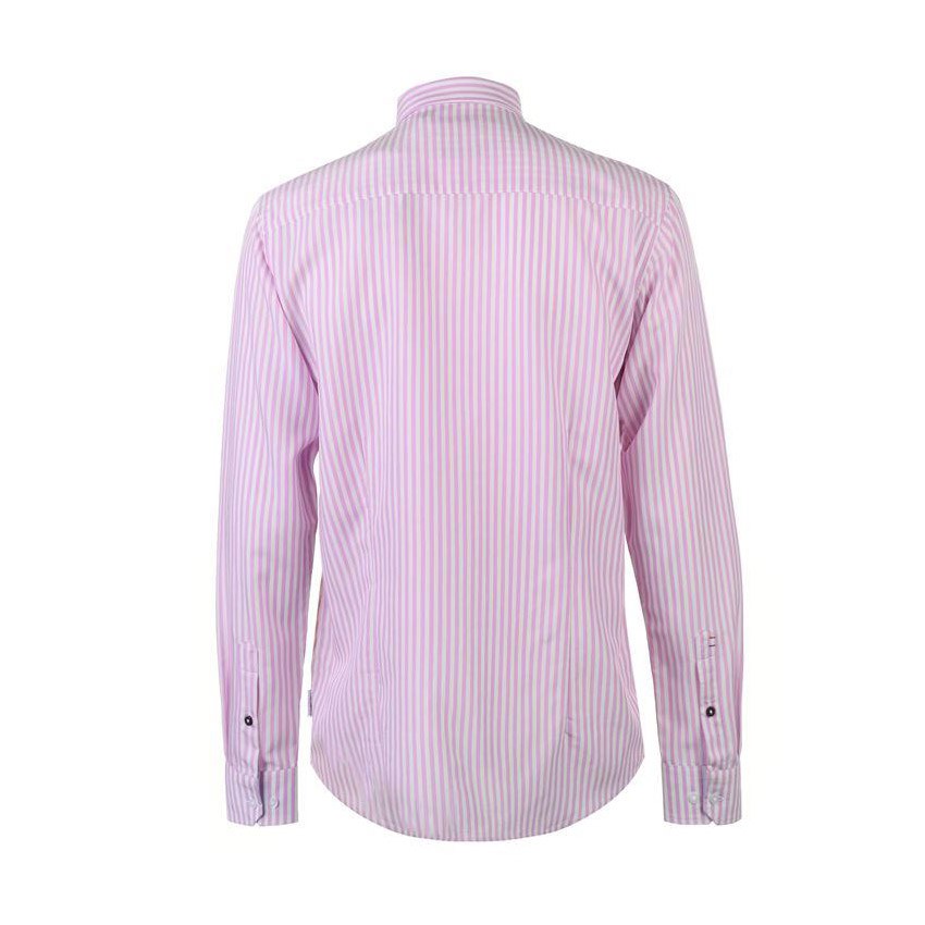 [ Size L ] Áo Sơ Mi Nam Dài Tay Pierre Cardin Bold Stripe Pink White