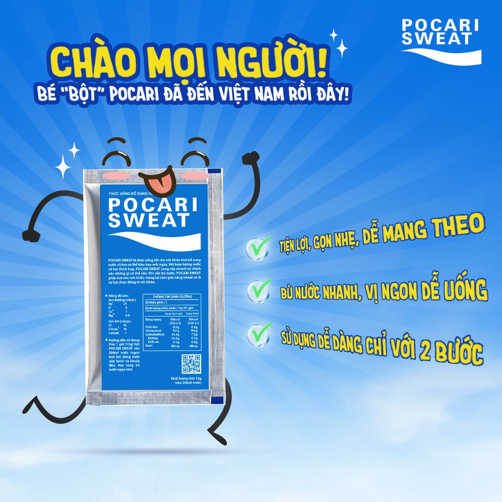 Pocari Sweat dạng bột hộp 5 gói- Bổ sung ion bột Pocari