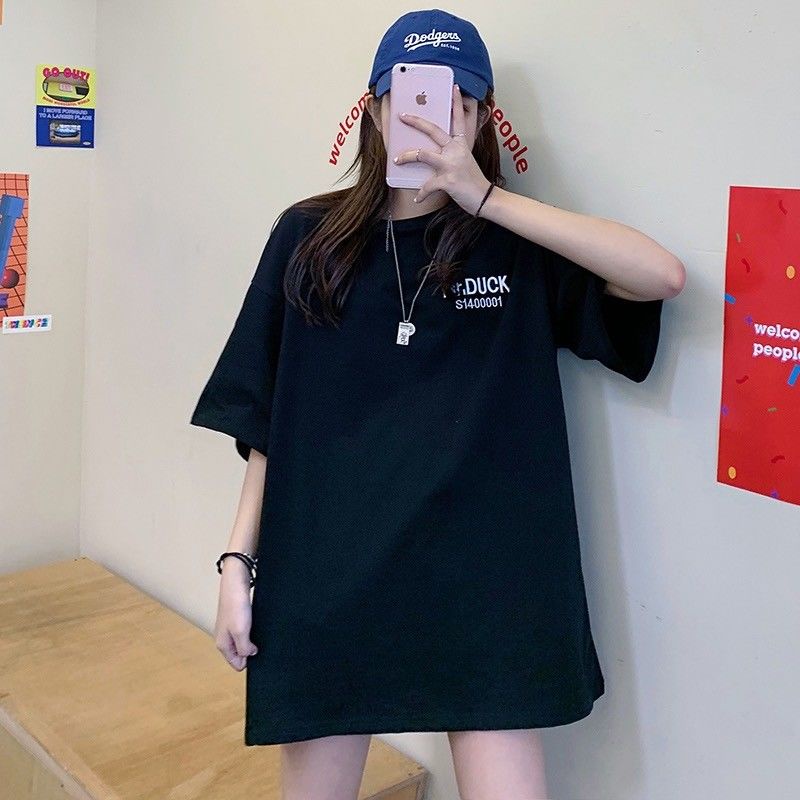 Áo Thun COZOK Ngắn Tay Dáng Rộng In Chữ Kiểu Hàn Quốc Cá Tính Cho Nữ