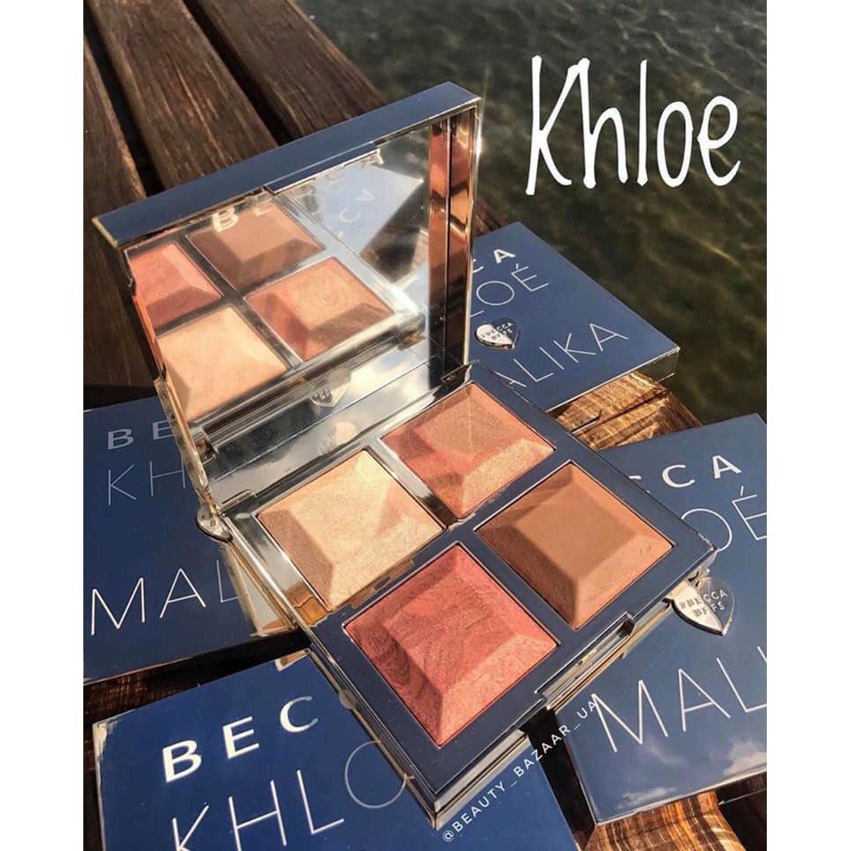 Phấn Má Becca Khloe Malika Bronze, Blush &amp; Glow Palette