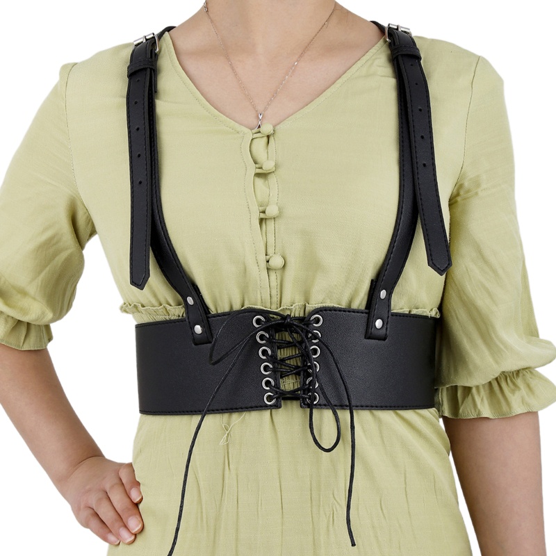 Đai Nịt Bụng Corset Màu Sắc Trơn Phong Cách Punk Đường Phố Thanh Lịch Dành Cho Nữ