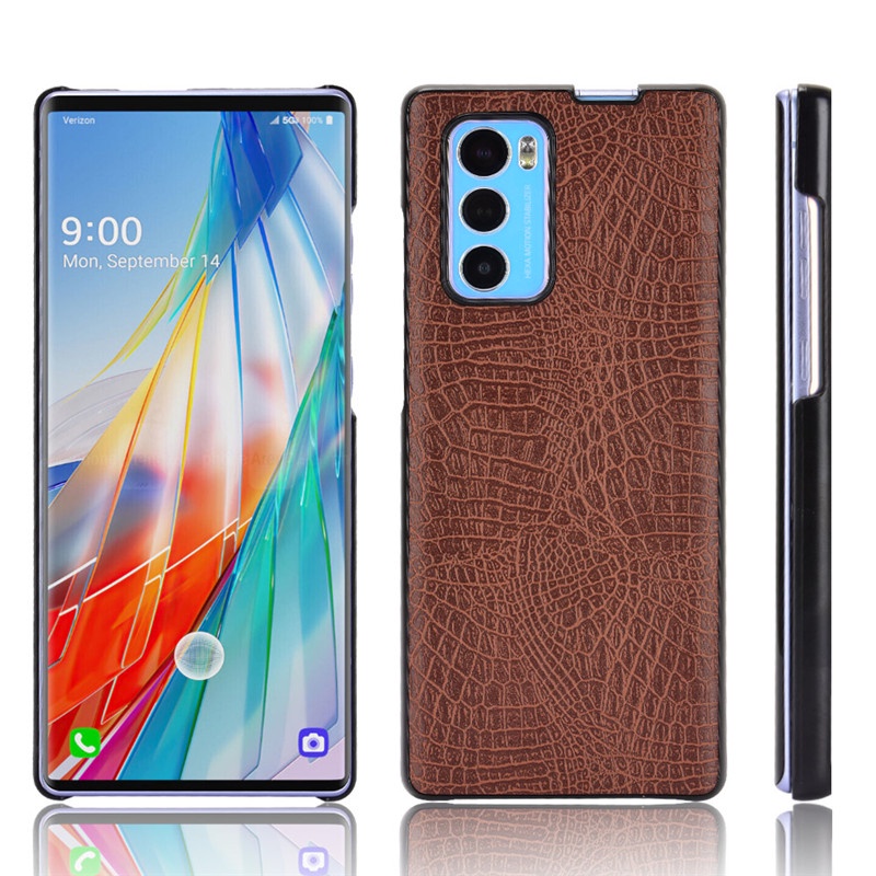 Bao Da Điện Thoại Chống Sốc Họa Tiết Da Cá Sấu Cho lg wing 5g Ốp