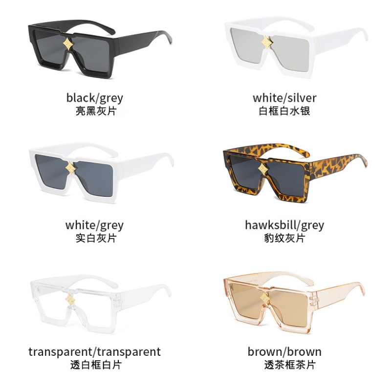 Kính Mát Gọng Vuông Cỡ Lớn Thời Trang Cho Nam Và Nữ