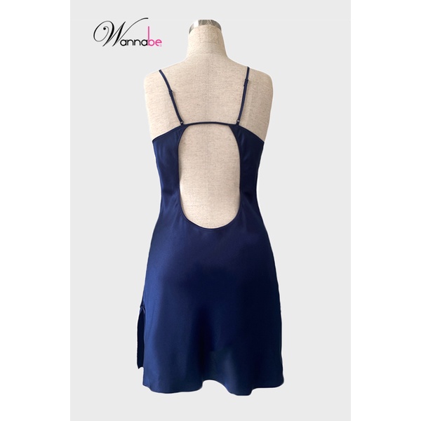 Đầm ngủ phi lụa cao cấp Wannabe DNS23 váy ngủ hai dây cut-out lộ lưng trần quyến rũ nữ tính