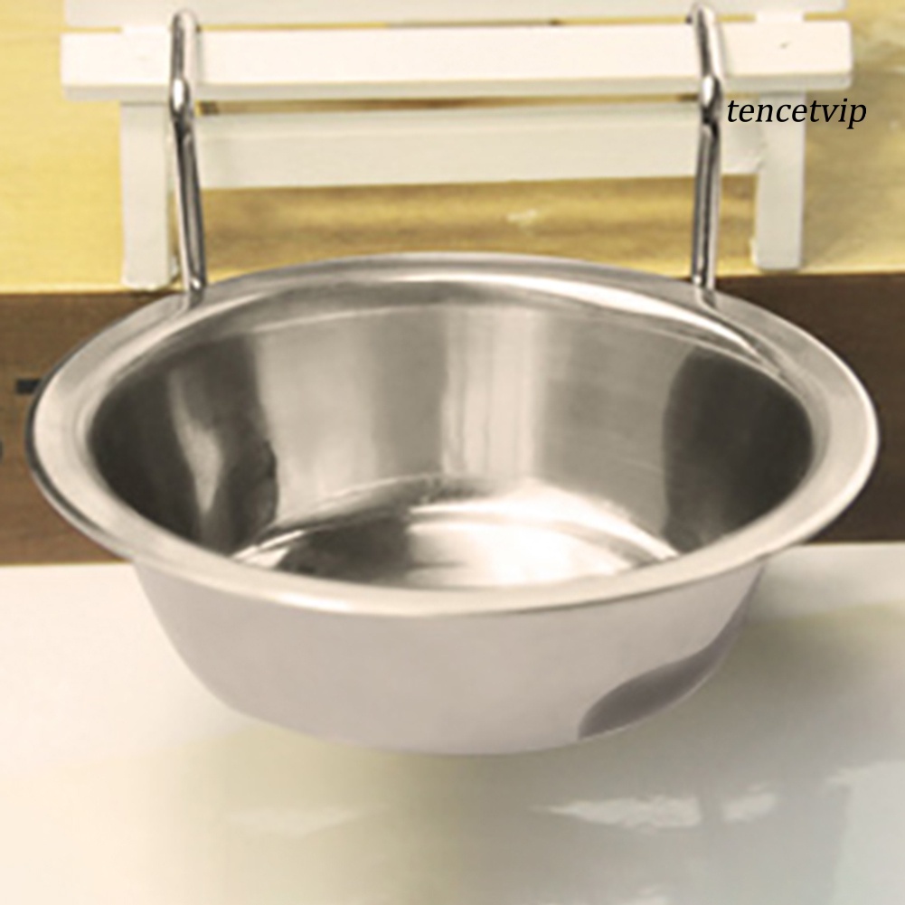 Tô Đựng Thức Ăn / Nước Uống 150ml Bằng Thép Không Gỉ Có Móc Treo Cho Thú Cưng