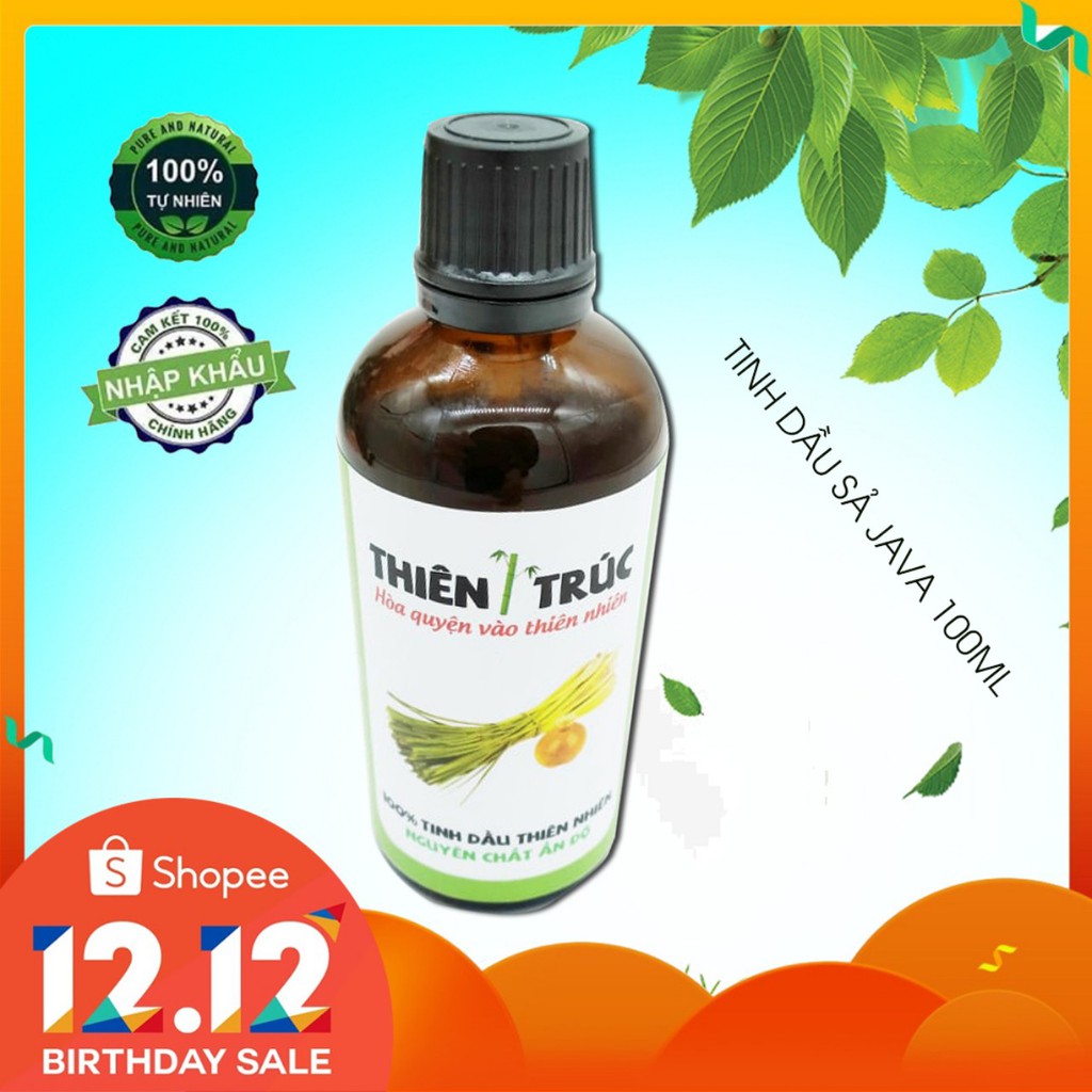 (XẢ LỖ) TINH DẦU SẢ  NGUYÊN CHẤT JAVA  THIÊN TRÚC 100ML -NHẬP KHẨU ẤN ĐỘ