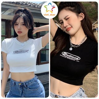 Áo Croptop Ôm Tay Ngắn Chất Thun Cotton PADBLOOD Mịn Mát_VIETSTAR