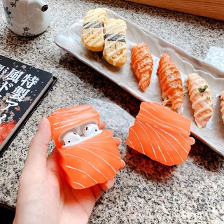 Vỏ Bảo Vệ Hộp Sạc Tai Nghe Bluetooth Không Dây Airpods1 / 2 / Pro Hình Sushi Cá Hồi Độc Đáo