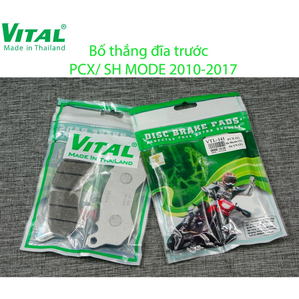 Bố thắng đĩa trước + sau PCX, SH MODE hiệu VITAL -  má phanh xe máy, Bố thắng đĩa VITAL chính hãng Thái Lan