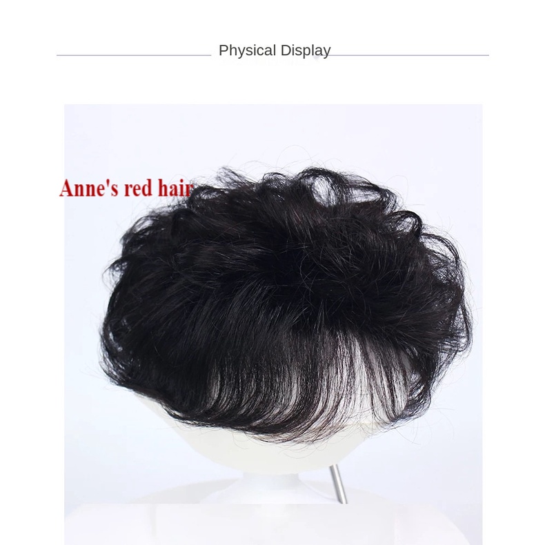 Tóc giả xoăn thoáng khí thời trang tự nhiên cho nam