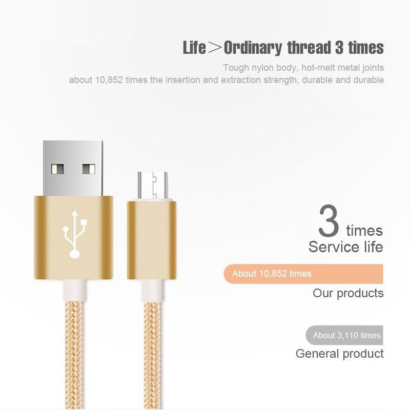 Cáp sạc truyền dữ liệu dây tết đầu Micro USB cho dòng Android