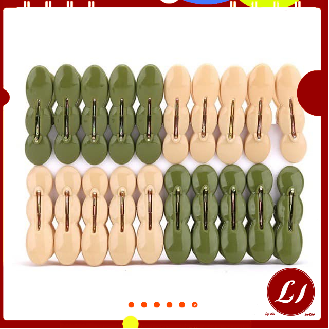 SÉT 20 kẹp quần áo hình Củ Lạc bền đẹp, chắc chắn(Kích thước vỉ: 20 x 10 x 2 (cm) - labi