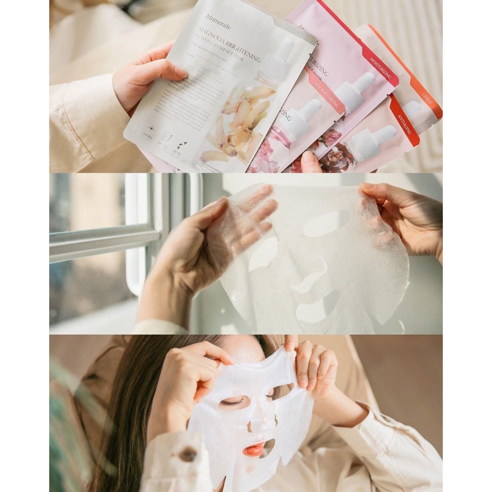 Mặt Nạ Mamonde Dưỡng Ẩm Da Chiết Xuất Hoa Hồng 25ml Moisturizing Flower Essence Mask
