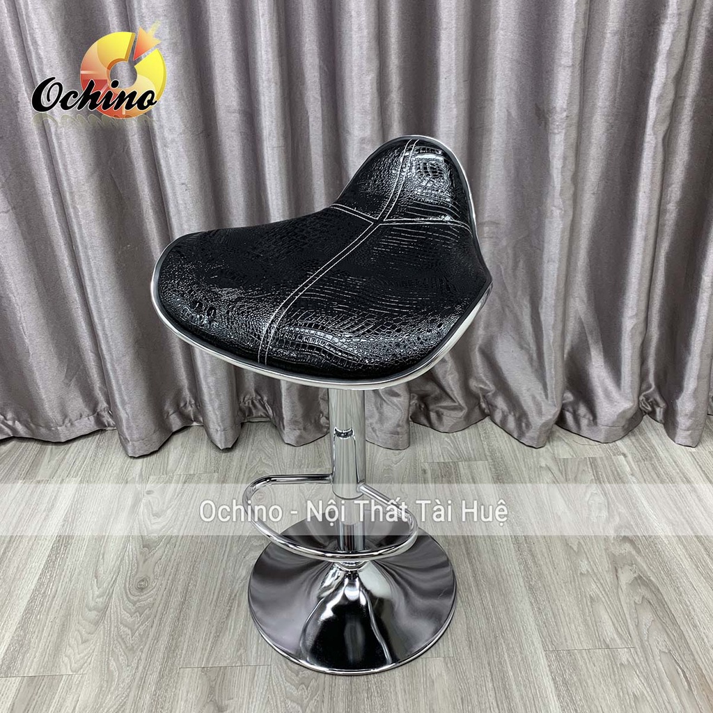 Ghế Chụp Hình, Ghế Quầy Lễ Tân Mẫu Mẫu Da Cá Sấu Không Tựa Sang Chảnh ( Ảnh Thật Shop Chụp)