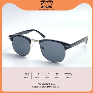 Kính mát vuông nam nữ chống tia UV gọng kính cận mắt tròn râm thời trang cao cấp style Hàn Quốc APARK AP67