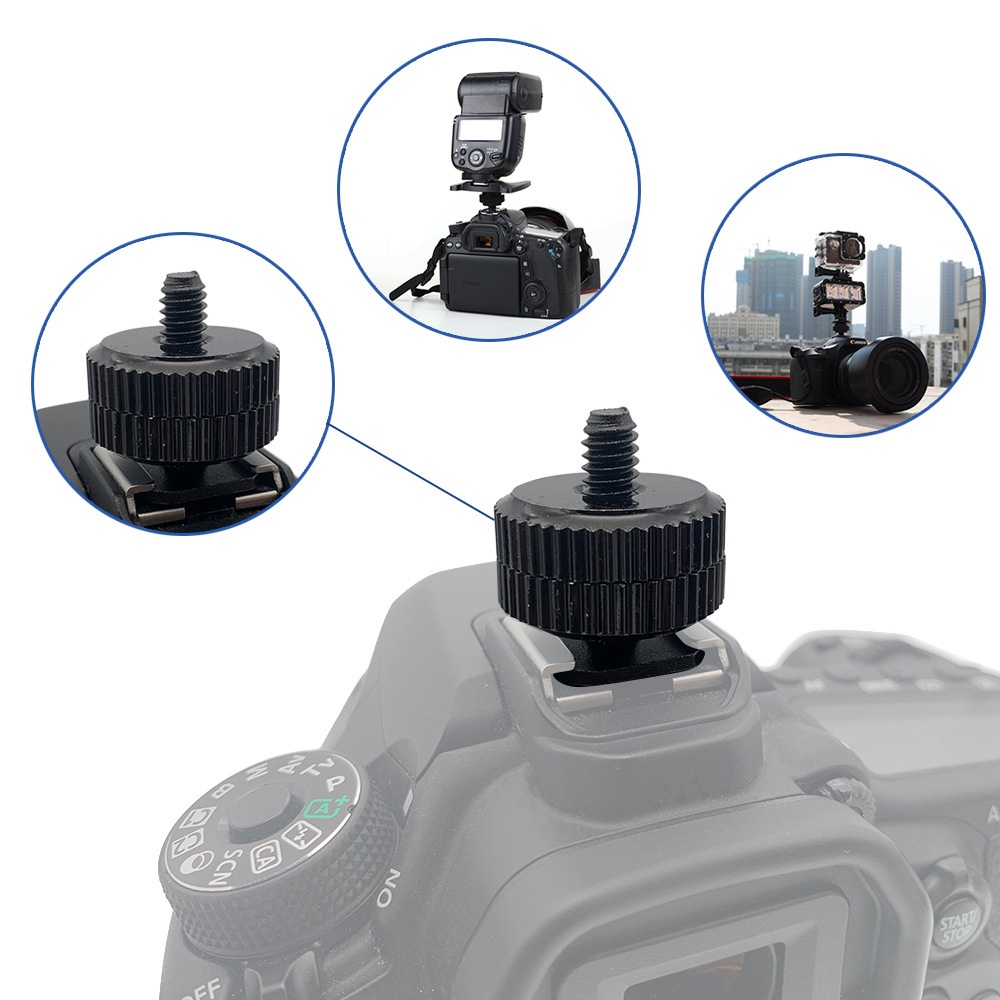 1/4&amp;quot; Đầu Chuyển Đổi Gắn Giá Đỡ Ba Chân Kèm Đai Ốc Đôi Cho Máy Ảnh DSLR