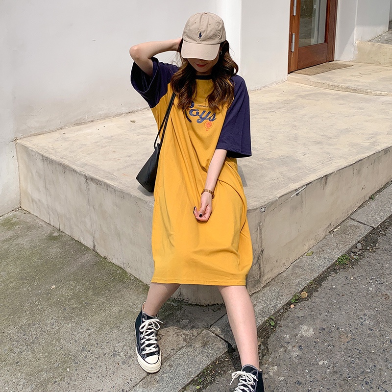 Đầm thun tay ngắn dáng rộng thời trang mùa hè cho nữ