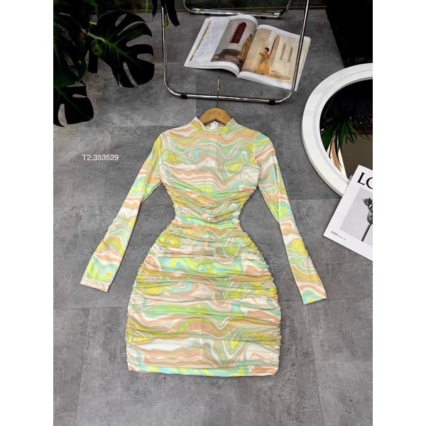 Đầm Body Quảng Châu borip hoạ tiết sexy