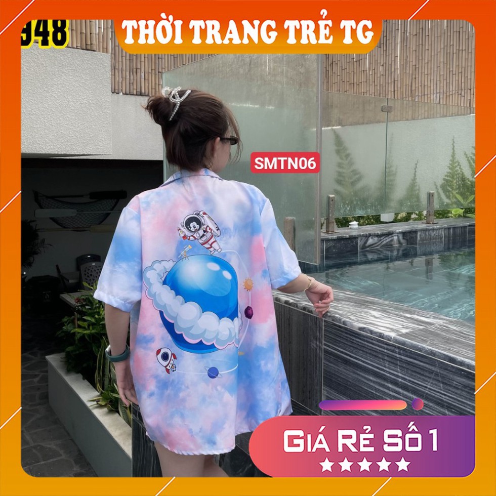 Áo sơ mi tay ngắn 𝑭𝒓𝒆𝒆𝒔𝒉𝒊𝒑 Áo sơ mi Unisex SMTN04 3D Form Rộng, Tay Lỡ Unisex