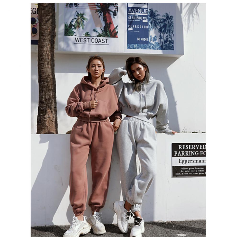Set đồ thể thao MMIOT Y2k gồm áo hoodie và quần dài vải lông cừu giữ ấm thời trang thu đông cho nữ