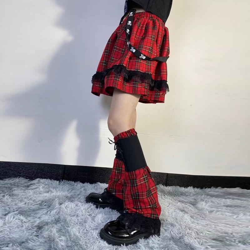 Chân Váy Xòe Kẻ Sọc Caro Phong Cách Lolita Nhật Bản Y2k Cho Nữ