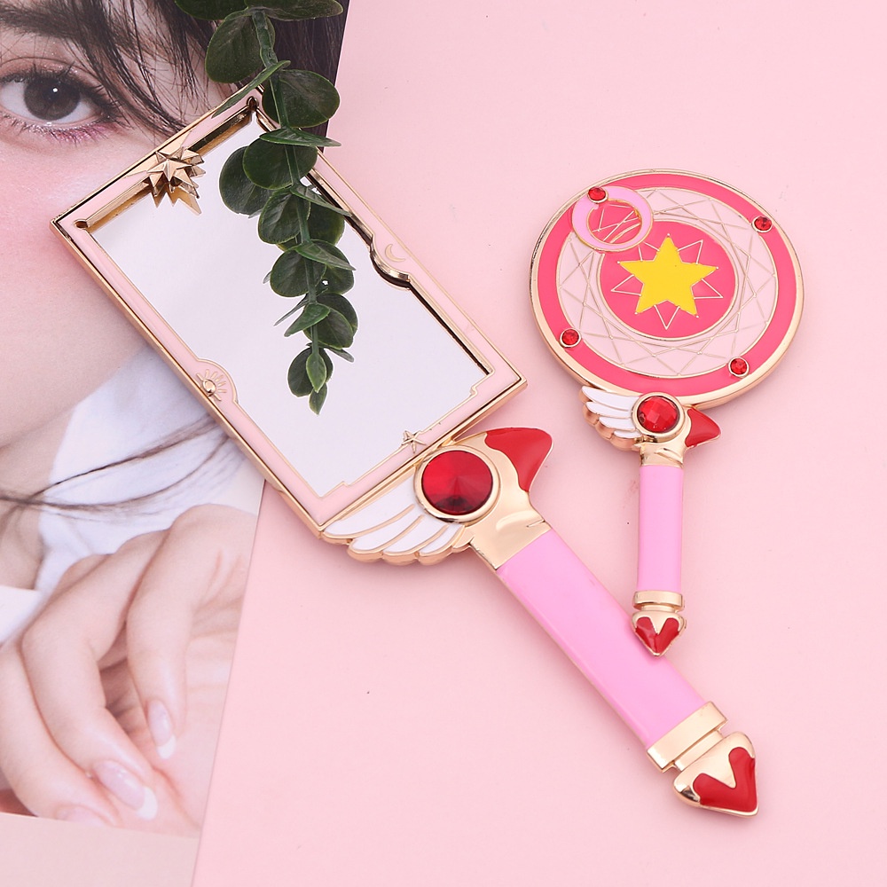 Gương Trang Điểm Di Động Hình Gậy Sakura Hoạt Hình Dễ Thương Đa Ứng Dụng