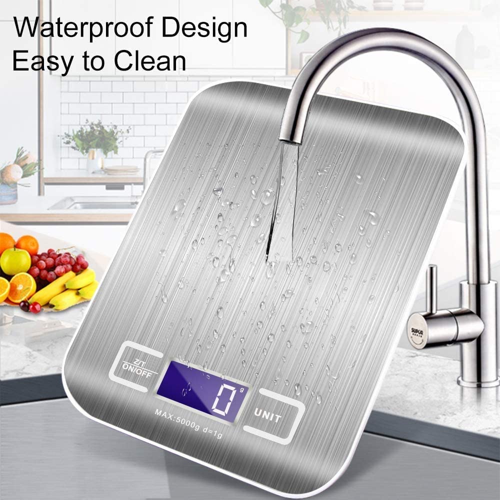 Cân điện tử ANAEAT hỗ trợ cân thực phẩm làm bằng thép không gỉ màn hình LCD 5kg