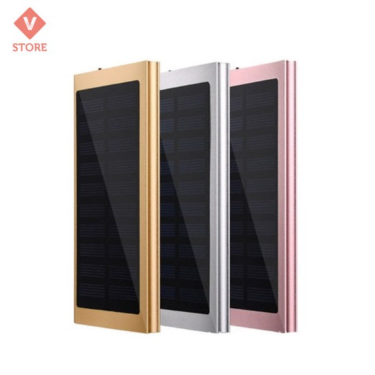 Pin sạc dự phòng 2A hỗ trợ sạc nhanh tích hợp tấm sạc năng lượng mặt trời