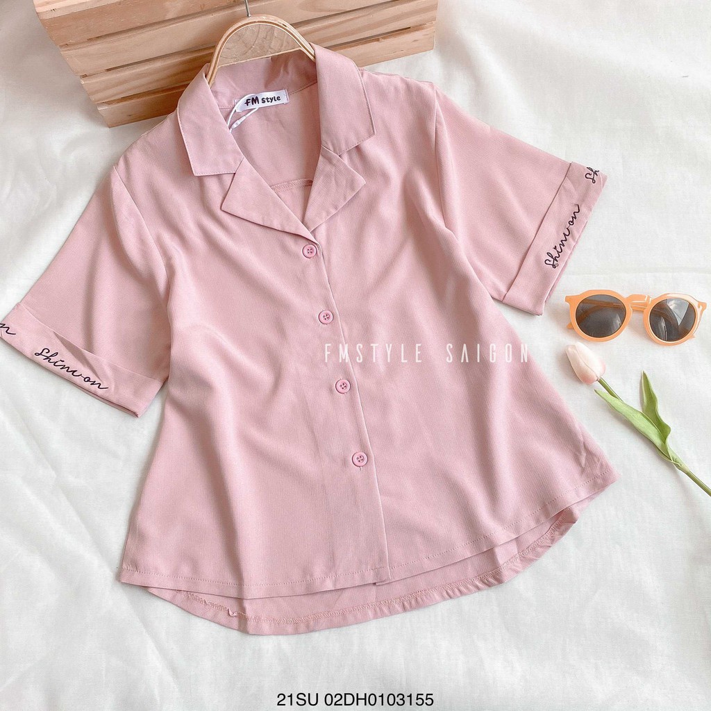 Áo sơ mi tay ngắn cổ vest thêu chữ ulzzang thời trang VM STYLE 22SU03DH0401 | BigBuy360 - bigbuy360.vn
