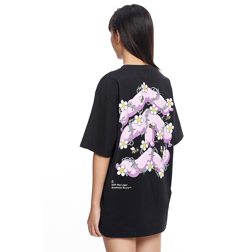 5THEWAY® /wild balloon/ NEW TEE™ in BLACK aka Áo Thun Đen Tay Ngắn