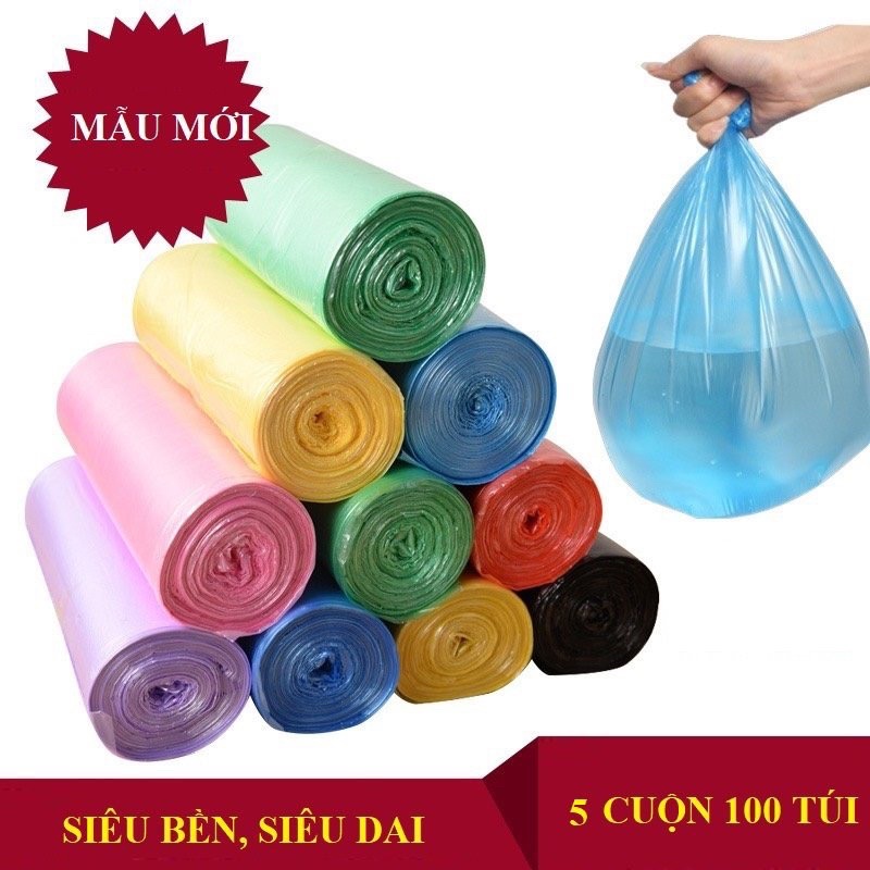 Set 5 Cuộn đựng túi đựng rác LOẠI MỚI 100 túi