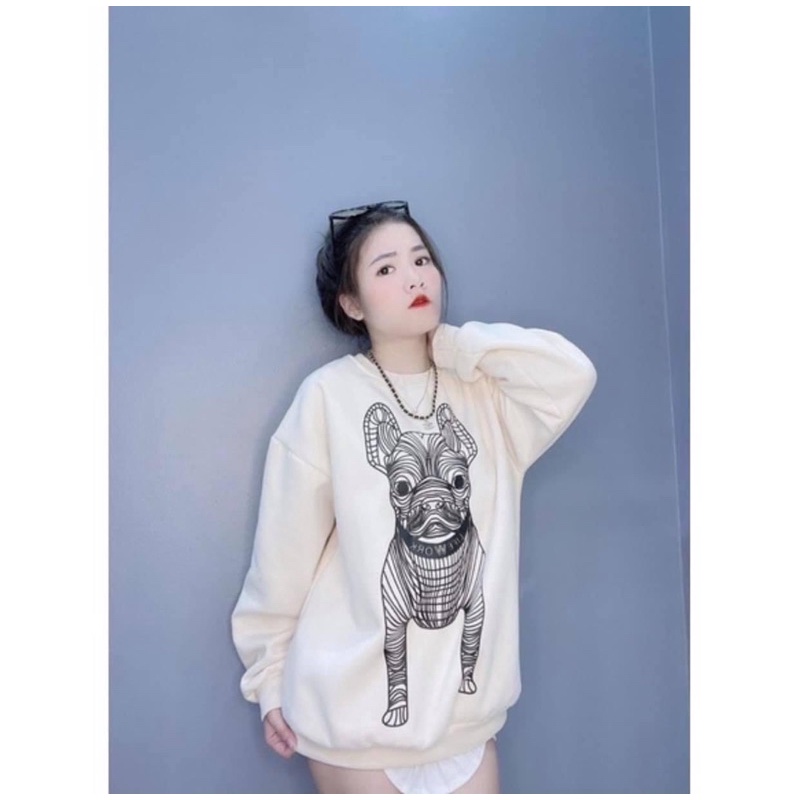 Áo nỉ Hoodie họa tiết con chó nam nữ đều mặc được Ulzzang Unisex 1hitshop | BigBuy360 - bigbuy360.vn